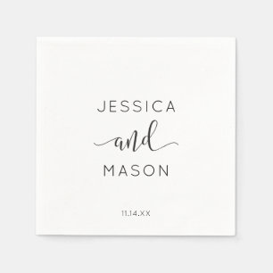 Rustic Script Wedding Napkin Cocktail Napkin