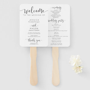 Rustic Script Wedding Program Fan