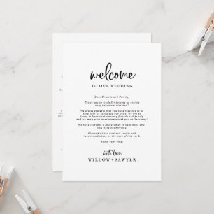 Rustic Script Wedding Welcome Letter & Itinerary