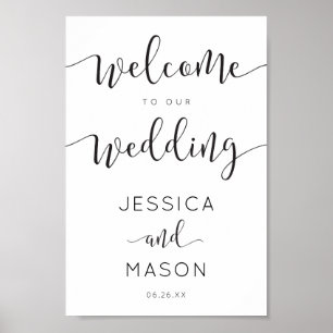 Rustic Script Wedding Welcome Sign