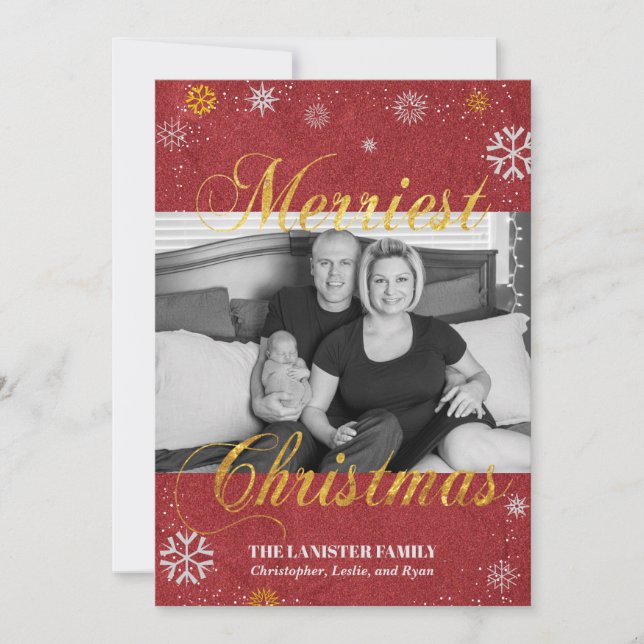 Rustic Scripted Merry Christmas Card (Front)
