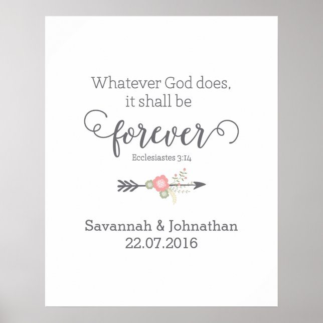 Rustic Scripture Christian Art Wedding Poster (Front)