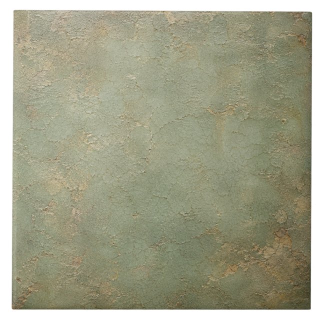 Rustic Seafoam Green Crackle Glaze Tile (Front)