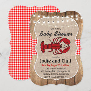 Rustic Seafood Boil Baby Shower Invitation