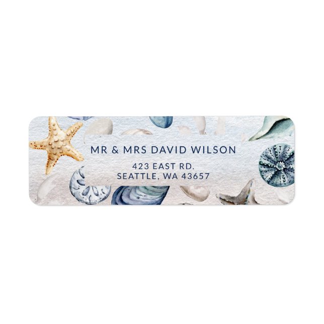 Rustic Seashells Ocean Sea Summer Beach Wedding (Front)