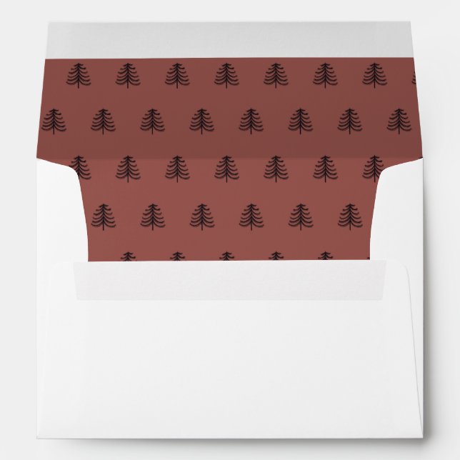 Rustic Seasonal Christmas Black Trees Silhouettes Envelope (Back (Bottom))