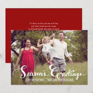 Rustic Season's Greetings   Holiday Photo Card