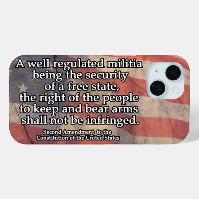 Rustic Second Amendment Typography US Flag Case-Mate iPhone Case (Back (Horizontal))