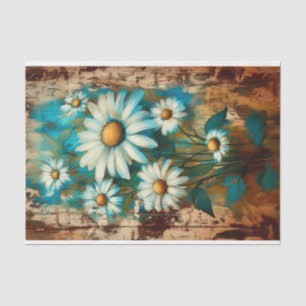 Rustic Shabby Chic White Daisies DB4R Decoupage Tissue Paper