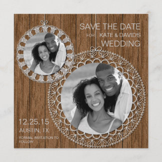 Rustic Shabby Country Wedding Photo Save The Date