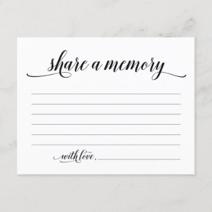 Rustic Share A Memory Sympathy, Memorial Note Card