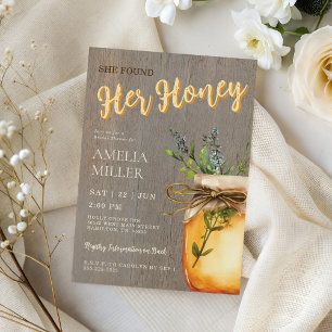 Rustic She Found Her Honey Bridal Shower Invitation