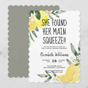 Rustic She Found Her Main Squeeze Bridal Shower Invitation