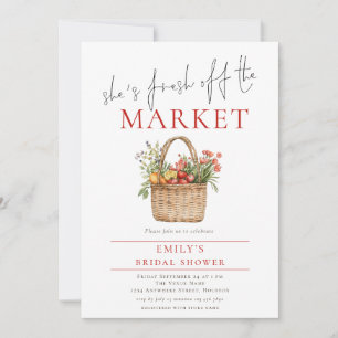 Rustic She’s Fresh off the Market Bridal Shower Invitation