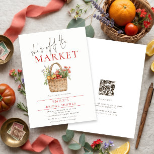 Rustic She’s Off the Market QR Code Bridal Invitation
