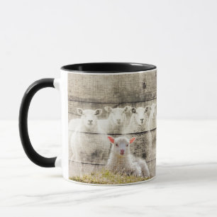 Rustic Sheep Baby Lamb Burlap Mug