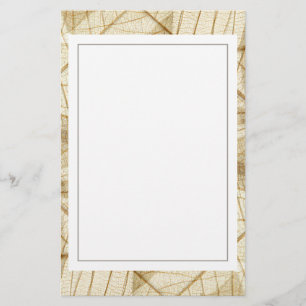 Rustic Sheer Cream Lace Leaves Stationery