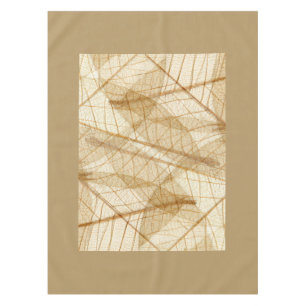 Rustic Sheer Cream Lace Leaves Tablecloth