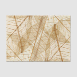 Rustic Sheer Cream Lace Leaves Tissue Paper