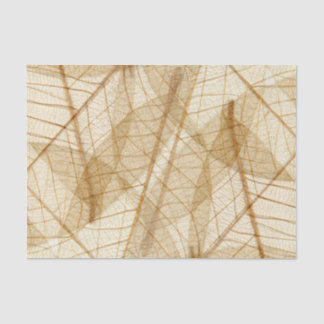 Rustic Sheer Cream Lace Leaves Tissue Paper