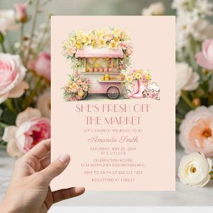 Rustic She's Fresh Off the Market Bridal Shower  Invitation
