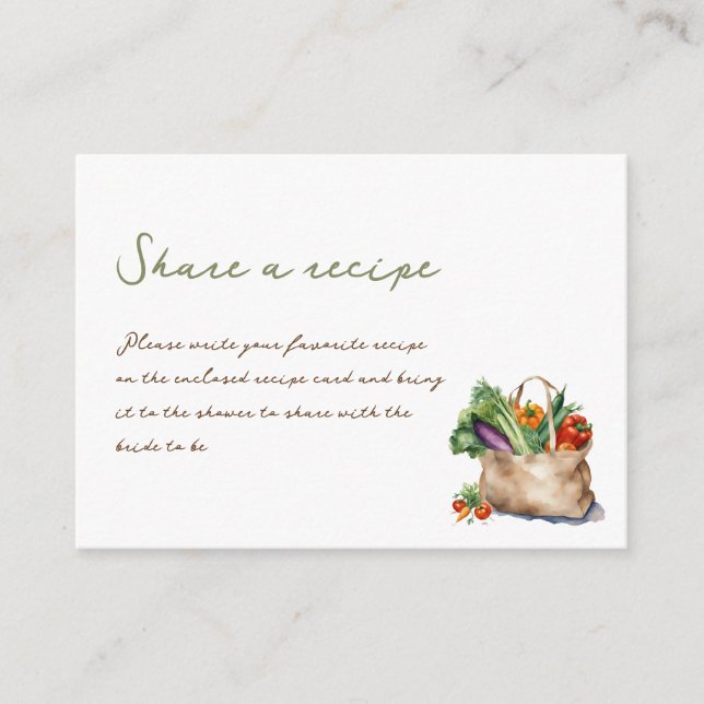 Rustic She's off the Market Bridal Shower Recipe Enclosure Card (Front)