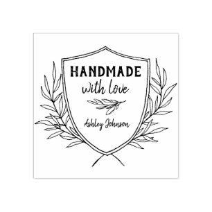 Rustic Shield Personalised Handmade By Rubber Stamp