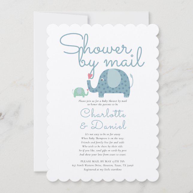 Rustic Shower By Mail Long Distance Sprinkle Invitation (Front)