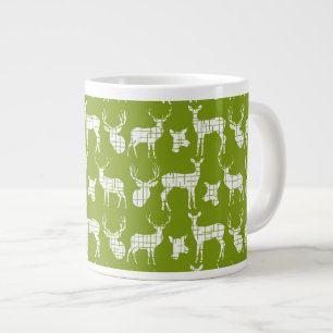 Rustic Silhouette Deer on Green Speciality Mug