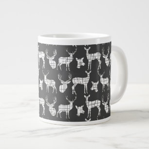 Rustic Silhouette Deer on Grey Speciality Mug