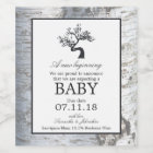 Rustic Silver Birch Tree Baby Announcement