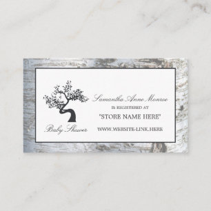 Rustic Silver Birch Tree Baby Shower Gift Registry Enclosure Card