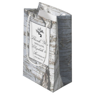 Rustic Silver Birch Tree Wedding Small Gift Bag