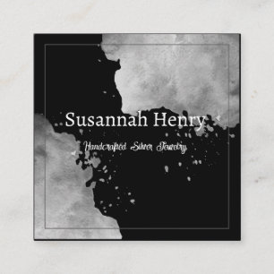 Rustic Silver Black Handcrafted Jewellery  Square Business Card