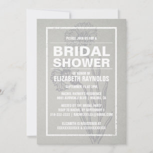 Rustic Silver Bridal Shower Invitations