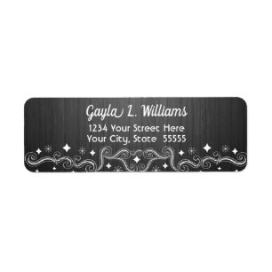 Rustic Silver Sparkle Elegant return address
