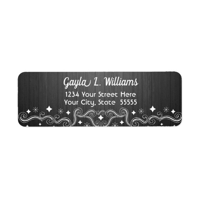 Rustic Silver Sparkle Elegant return address (Front)