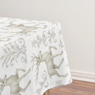 Rustic, Silver/White modern Christmas pattern Tablecloth