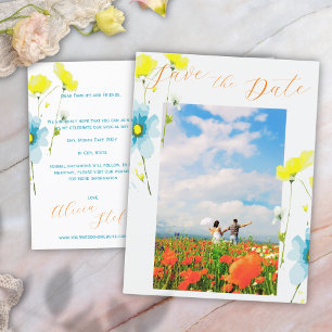 Rustic Simple 1 Photo Save the Date Postcard