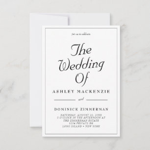 Rustic Simple Border All In One Wedding Invitation