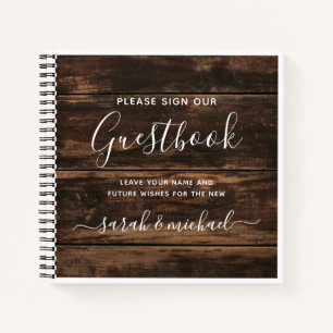Rustic Simple Elegant Barn Wood Wedding Guest Book
