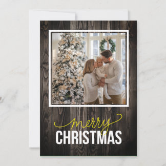 Rustic Simple Family Christmas Holiday Card