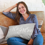 Rustic Simple Modern Mr and Mrs Gift Grey Lumbar Cushion<br><div class="desc">The Rustic Simple Modern Mr and Mrs Gift Grey Lumbar Pillow is a unique and special way to show your loved one or newlywed couple just how much they mean to you. Not only is this pillow stylish and comfortable, it’s also sure to bring joy and natural warmth to any...</div>