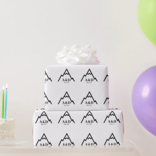 Rustic Simple Mountain Wedding Custom  Wrapping Paper