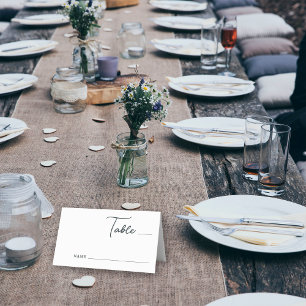 Rustic Simple Mountains Pine Tree Forest Wedding Place Card
