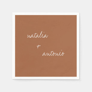 Rustic Simplicity   Minimalist Terracotta Wedding Napkin