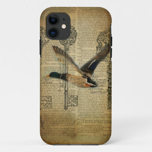 rustic skeleton keys western country mallard duck iPhone 11 case