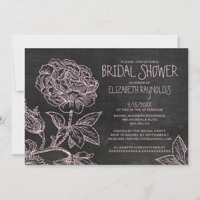 Rustic Slate Bridal Shower Invitations (Front)