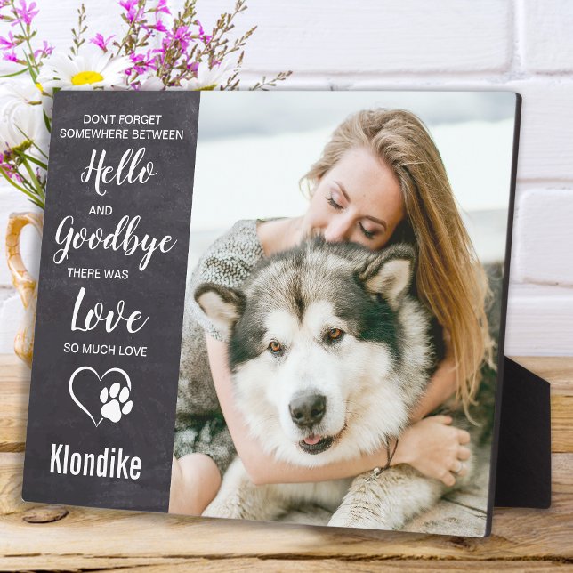 Rustic Slate Pet Loss Dog Photo Memorial Keepsake Plaque (Creator Uploaded)