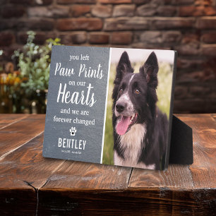 Rustic Slate Pet Memorial Photo Keepsake Plaque
